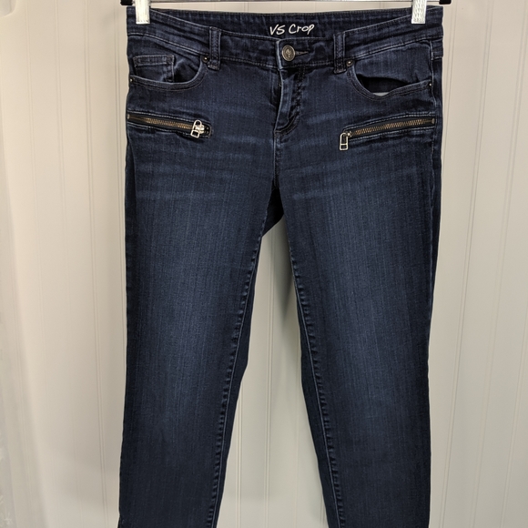 VICTORIA'S SECRET Zip Detail Ankle Crop Jeans Sz 8 - Picture 3 of 13